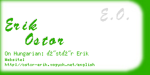 erik ostor business card